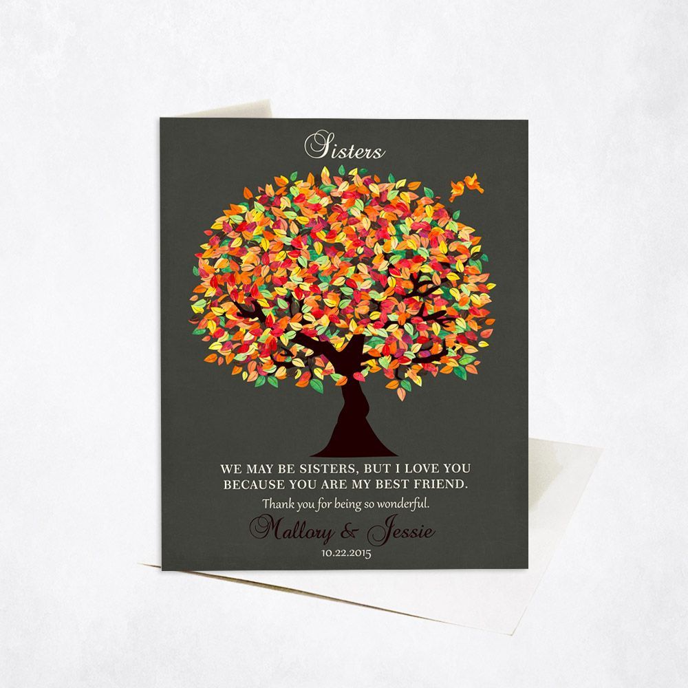 Autumn Tree Wedding Card Gift for Sister C-1191