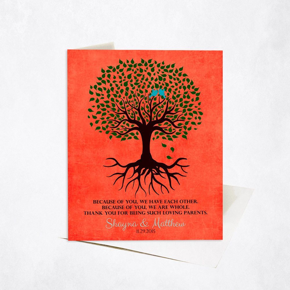 Tree with Roots Wedding Card Gift for Parents C-1111