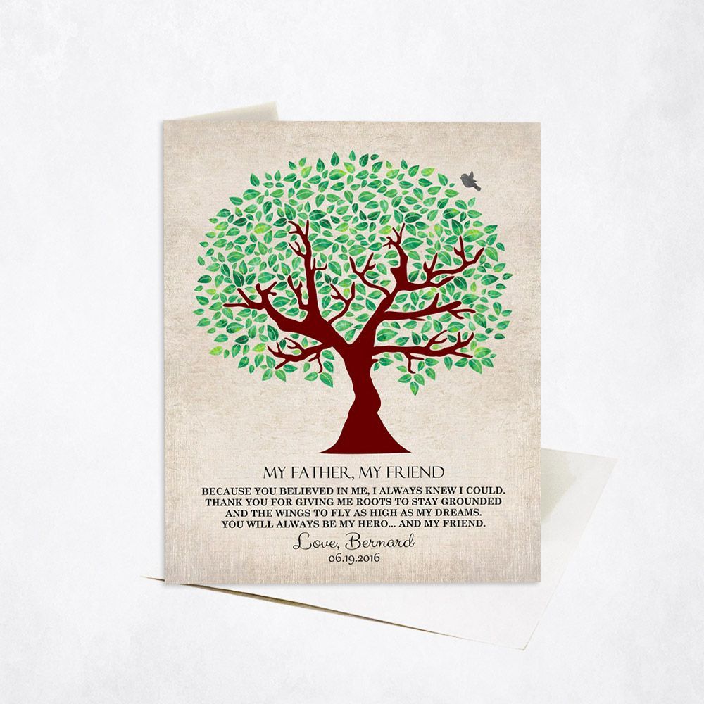 Green Tree Family Stationery Card For Father C-1244