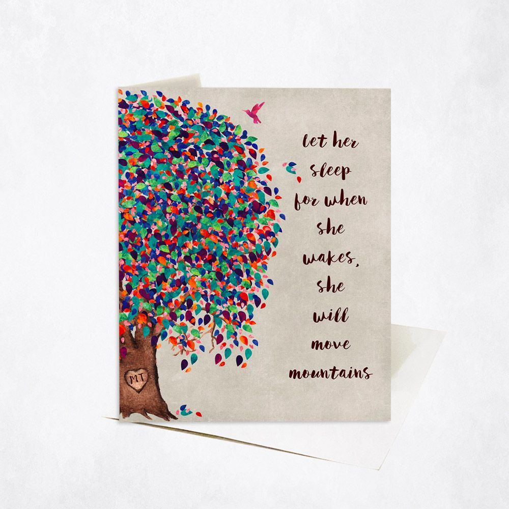 Half Willow Tree Baby Birth Card Gift for Girl C-1237