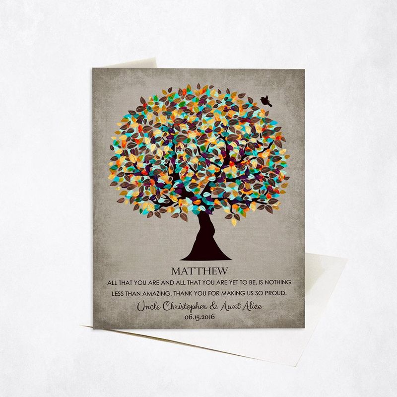 Autumn Tree Graduation Card Gift for Nephew C-1324
