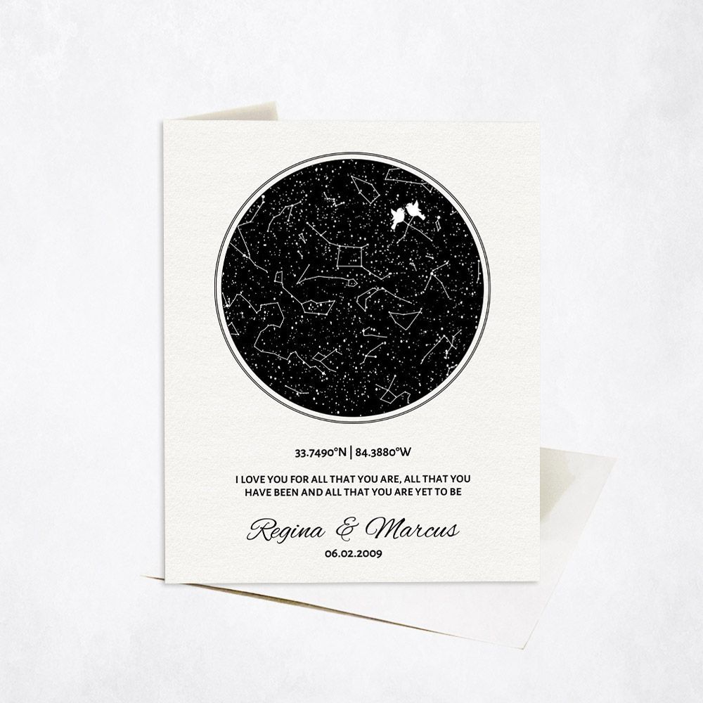 Star Map 11th Anniversary Card Gift for Couple C-1762