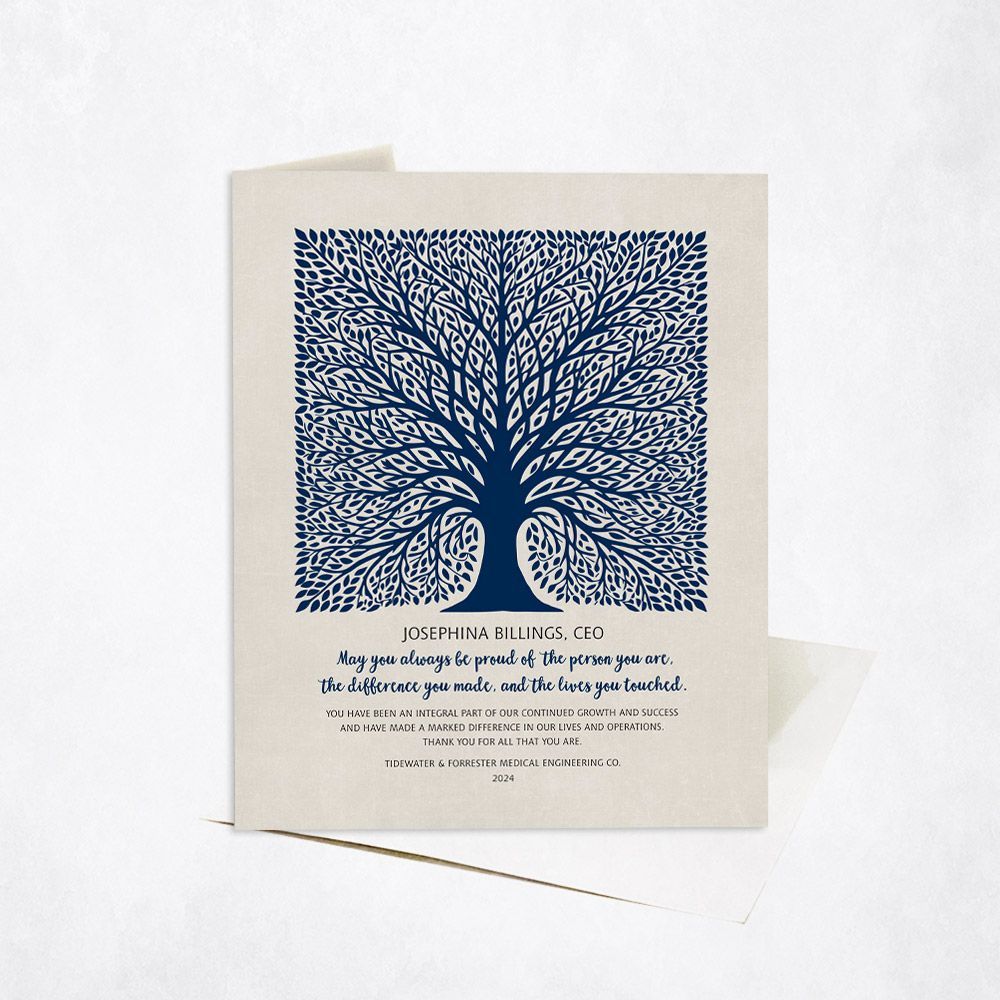 #1 Best Seller - Elaborate Square Tree Leadership Appreciation Card Gift for Employee C-1581