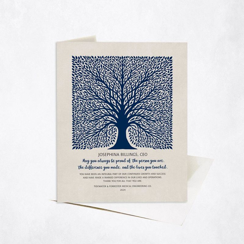 #1 Best Seller - Elaborate Square Tree Leadership Appreciation Card Gift for Employee C-1581