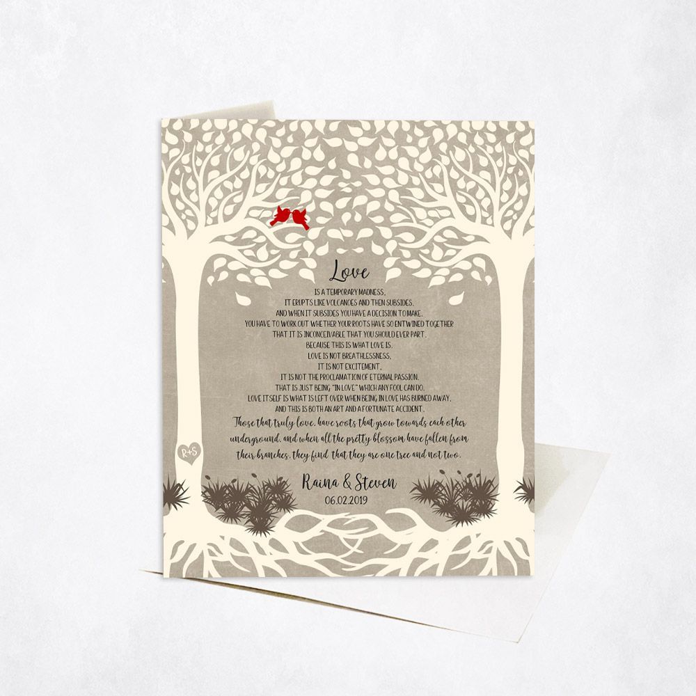 #1 Best Seller - Two Trees with Roots Anniversary Card Gift for Couple C-1766