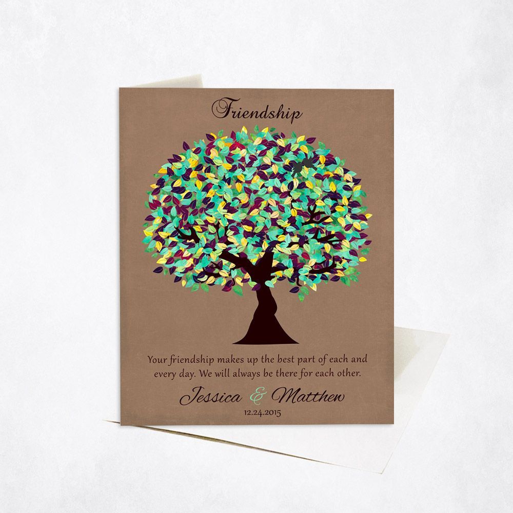 Burlap Plum Tree Friendship Card Gift for Friend C-1189
