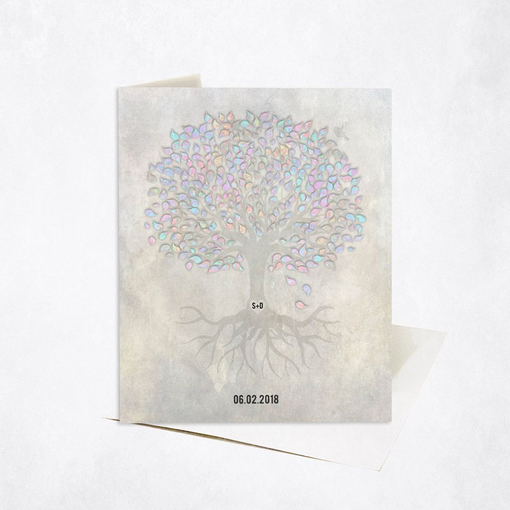 Opal Canopy Tree Anniversary Card Gift for Couple C-1541