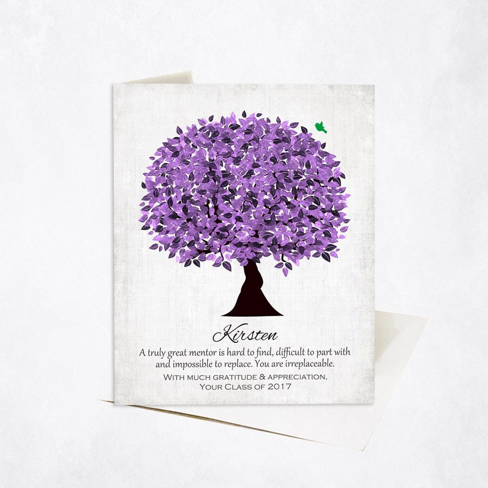 Purple Tree Leadership Appreciation Card Gift for Mentor C-1477