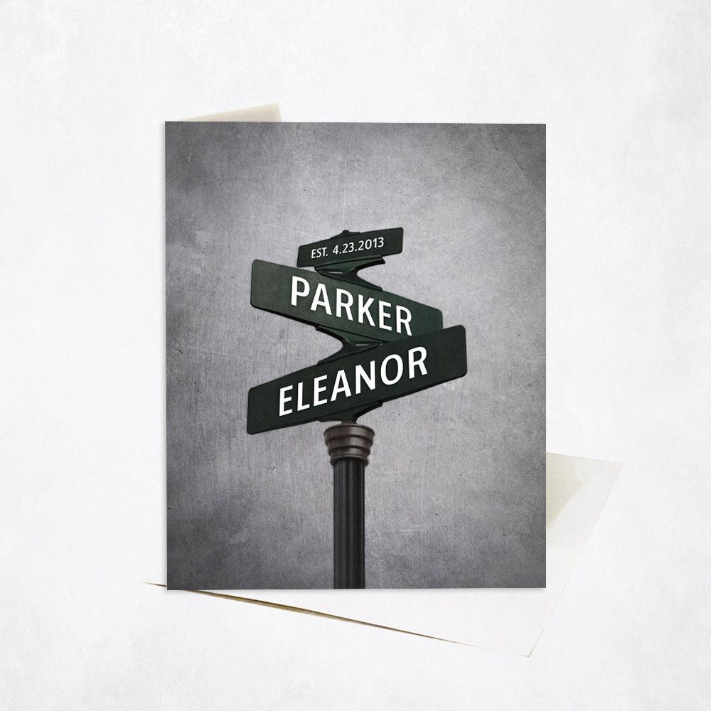 Platinum Crossroads Signpost 20th Anniversary Card Gift for Couple C-1942