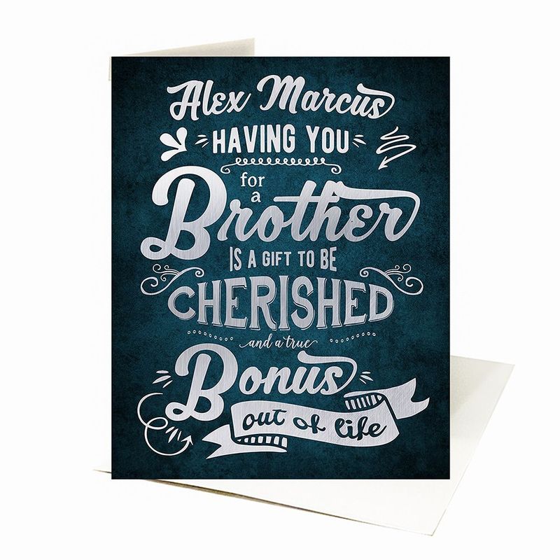 A Brother is a Bonus Out of Life Typography Birthday Card Gift for Brother C-2148