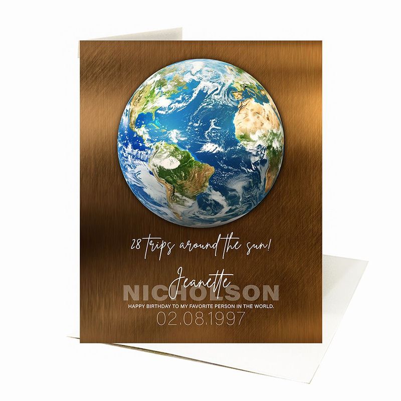 #1 Best Seller - Bronze Happy Birthday Favorite Person in the World Birthday Card Gift for Family C-2133
