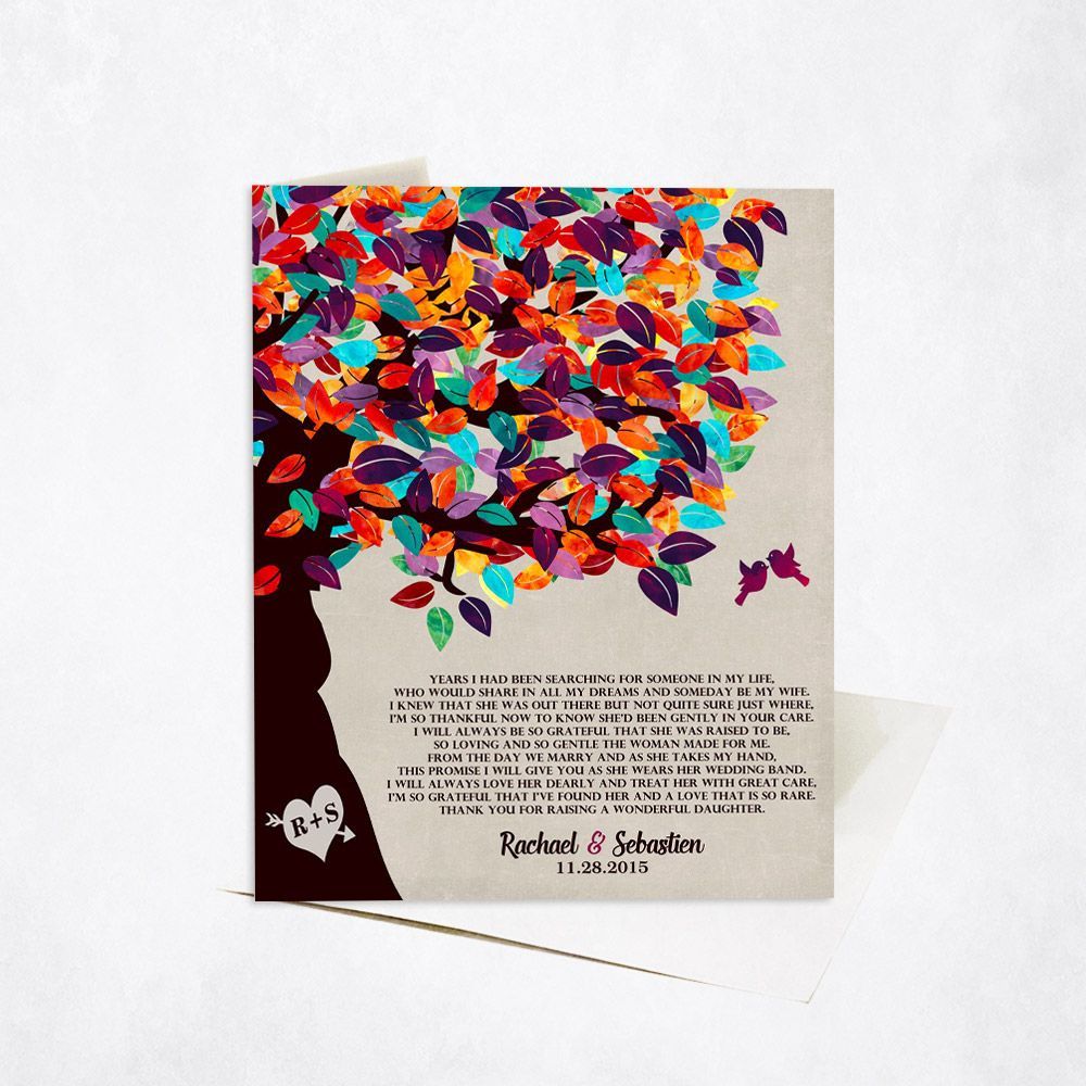 Half Tree Wedding Card Gift for Mother Of The Bride C-1170