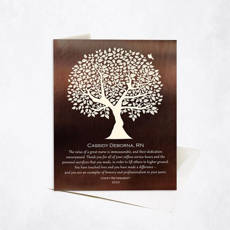 #1 Best Seller - Bronze Tree Silhouette Leadership Appreciation Card Gift for Nurse C-1561