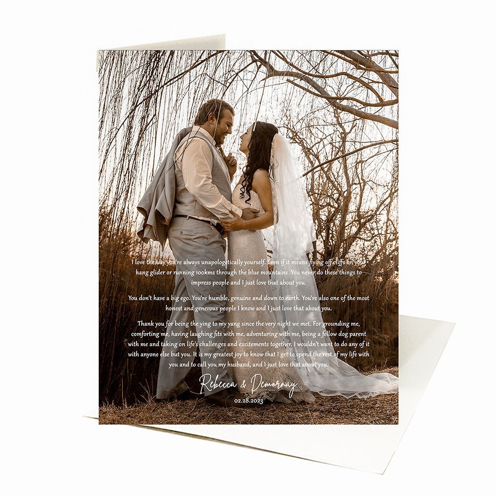 Wedding Photo and Vows Anniversary Card Gift for Couple C-2158