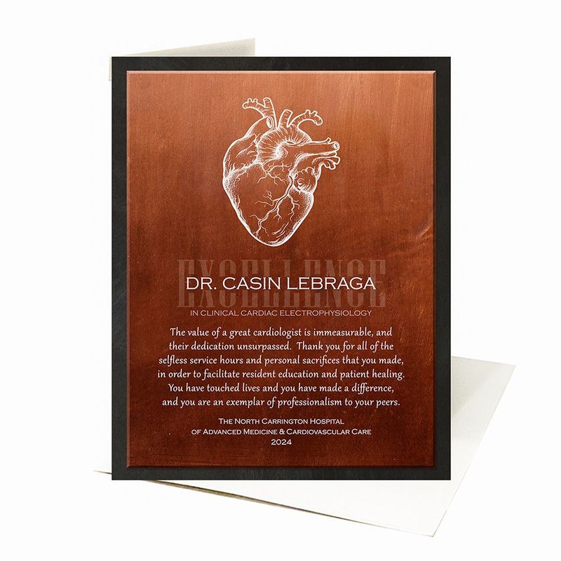 Copper Heart Organ Anatomy Cardiologist Recognition Card Gift for Doctor C-2102