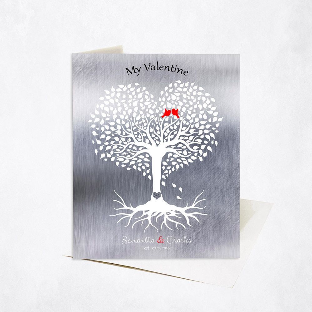 Heart Shape Tree Anniversary Stationery Card For Couple C-1813
