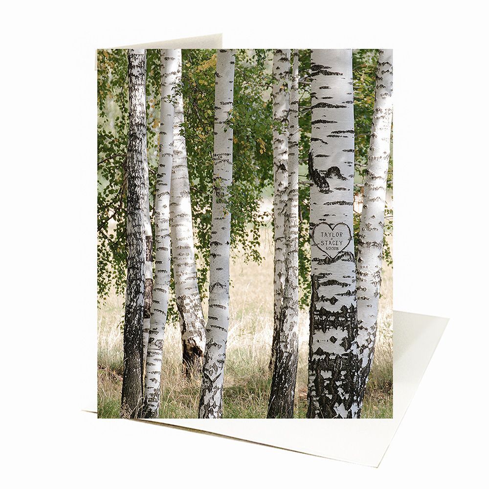 #1 Best Seller - Birch Forest Names in Tree Anniversary Card Gift for Couple C-2175