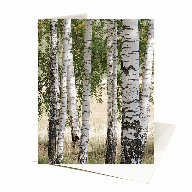 #1 Best Seller - Birch Forest Names in Tree Anniversary Card Gift for Couple C-2175