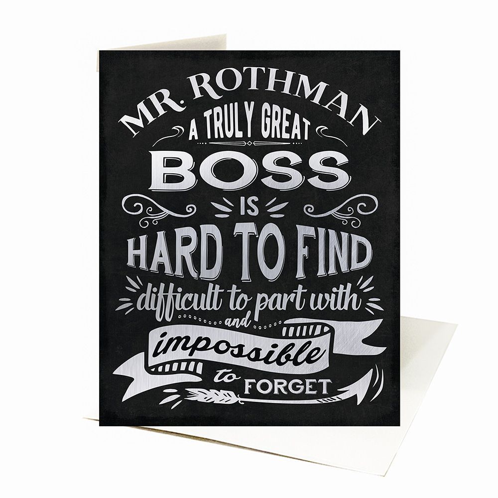 Truly Great Boss Typography Retirement Card Gift for Boss C-2150