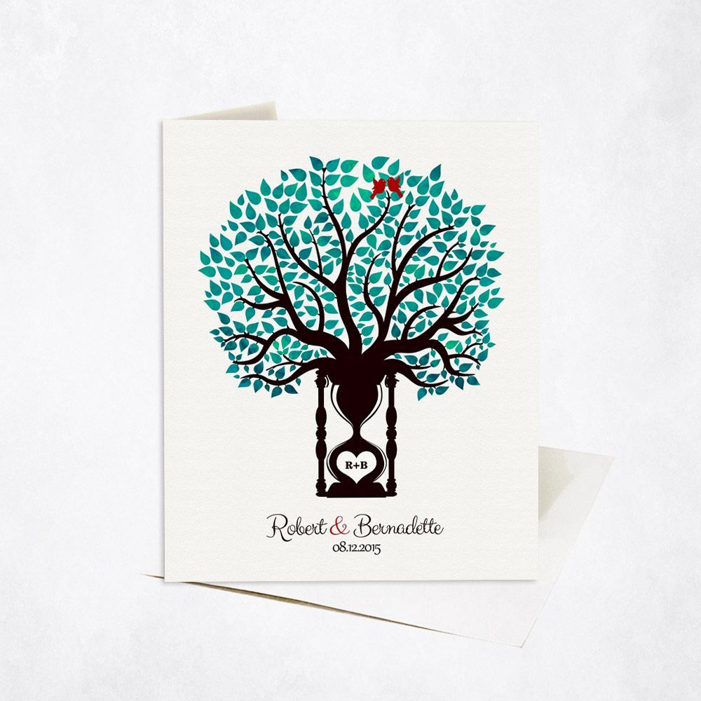 #1 Best Seller - Hourglass Tree 1st Anniversary Card Gift for Couple C-1387