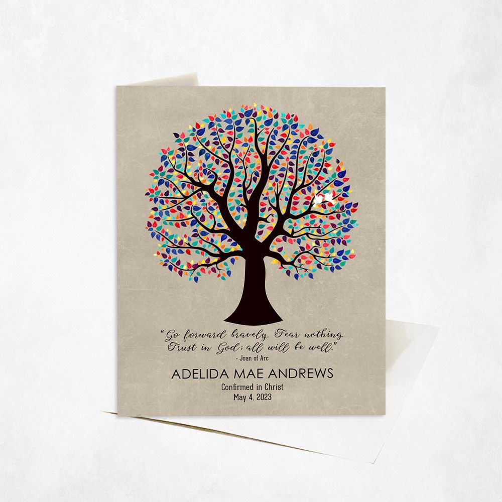 Curly Tree Faith Milestone Card Gift for Child C-1560