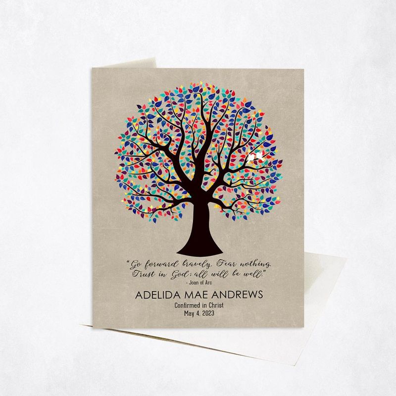 Curly Tree Faith Milestone Card Gift for Child C-1560