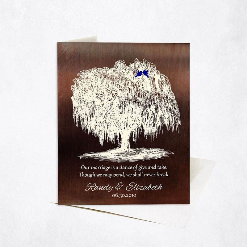 #1 Best Seller - Bronze Vintage Willow 9th Anniversary Card Gift for Couple C-1380