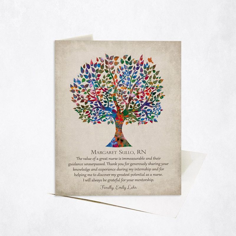 Watercolor Tree Leadership Appreciation Card Gift for Nurse C-1562