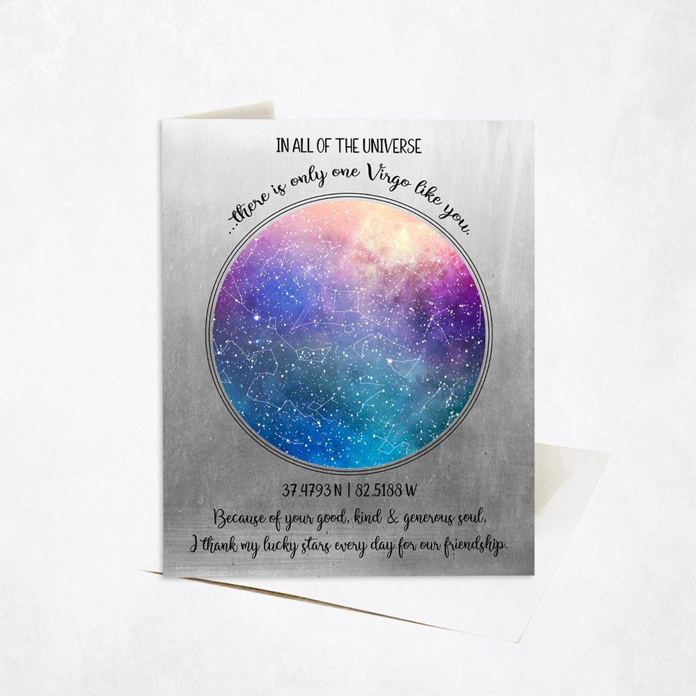 Tin Star Map Friendship Card Gift for Friend C-1781