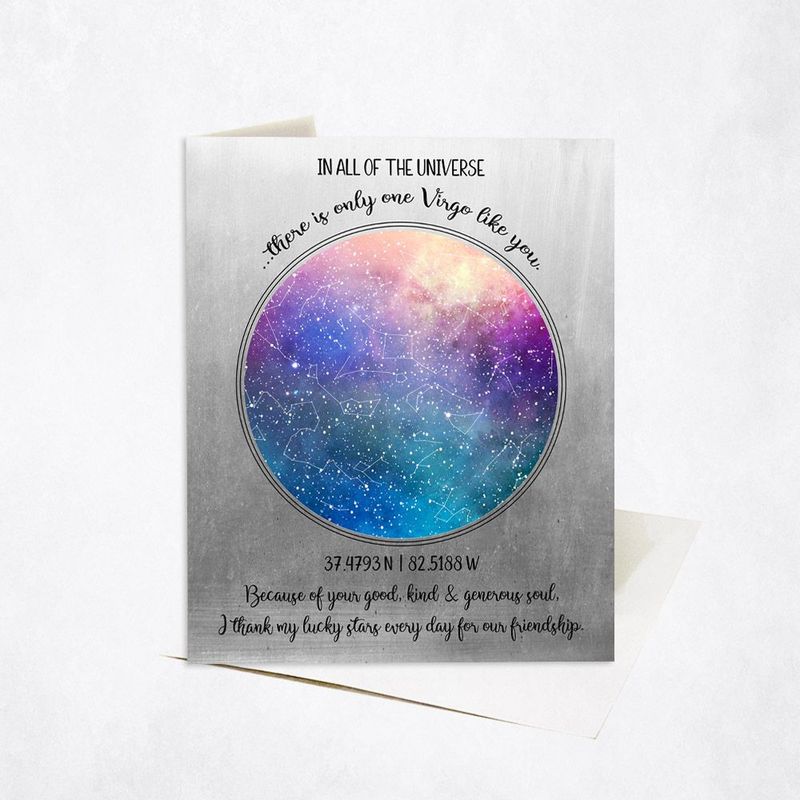 Tin Star Map Friendship Card Gift for Friend C-1781