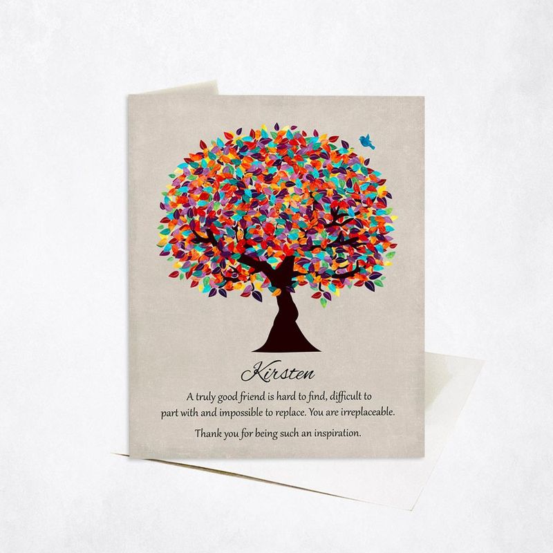#1 Best Seller - Colorful Spring Tree Friendship Card Gift for Friend C-1492