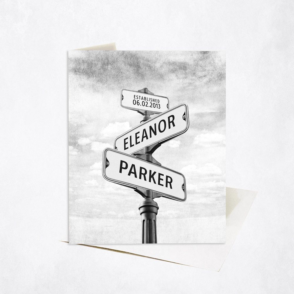 Crossroads Signpost 2nd Anniversary Card Gift for Couple C-1937