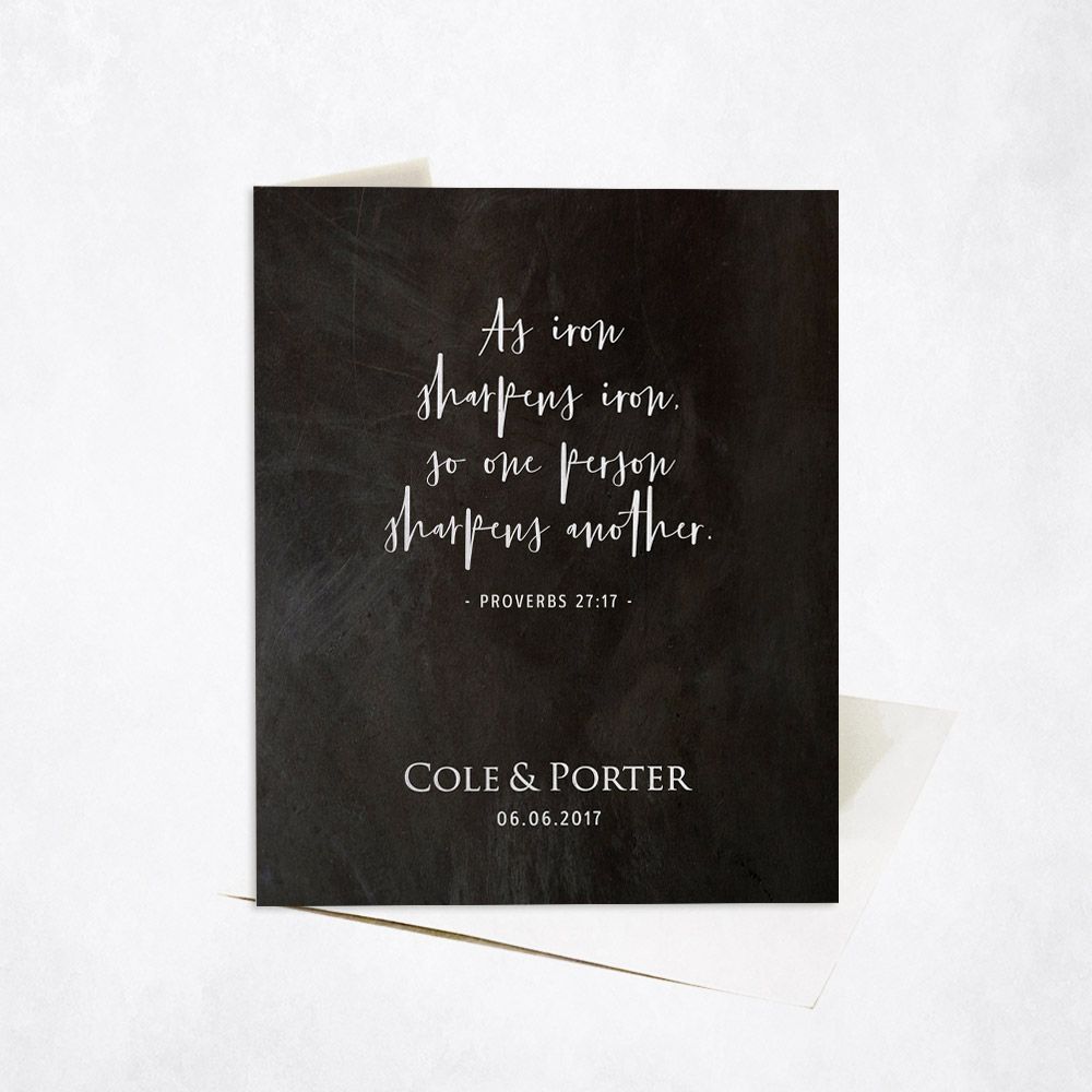 Proverbs 27:17 Anniversary Stationery Card For Couple C-1926