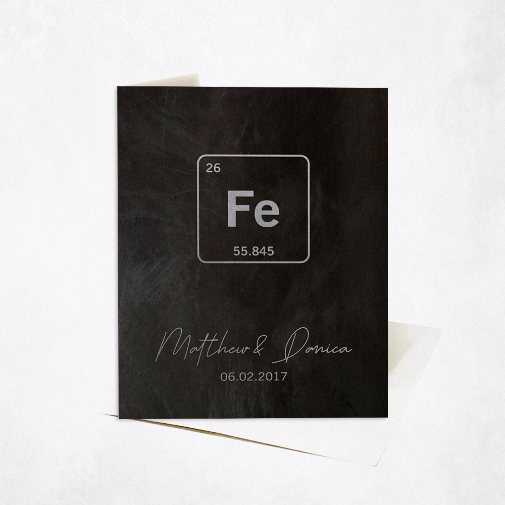 Iron Periodic Table Element 6th Anniversary Card Gift for Couple C-1913