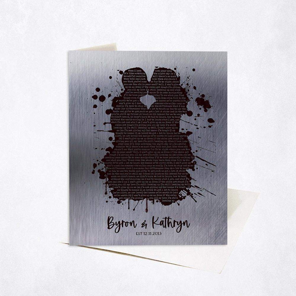 Tin Couple Silhouette 10th Anniversary Card Gift for Couple C-1864