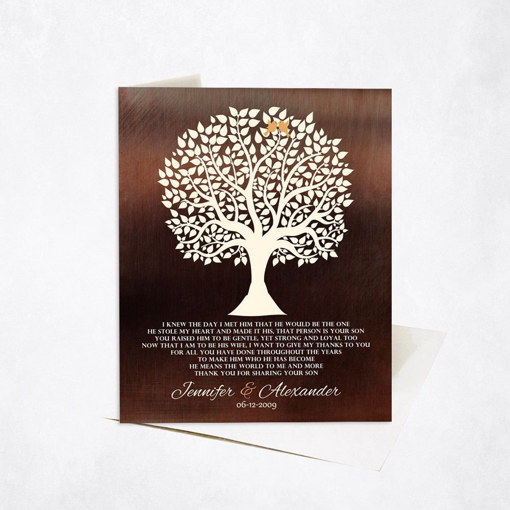 Bronze Tree Silhouette Wedding Card Gift for Mother Of The Groom C-1419