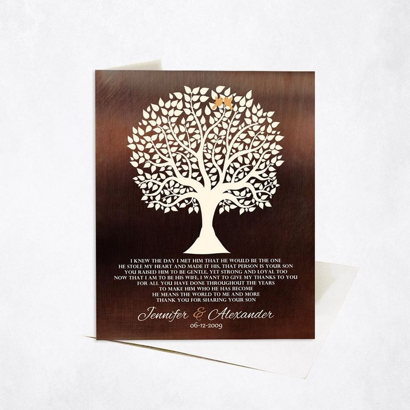 Bronze Tree Silhouette Wedding Card Gift for Mother Of The Groom C-1419