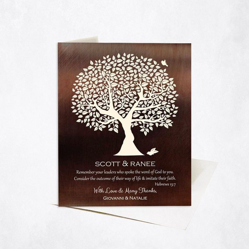 Bronze Tree Silhouette Leadership Appreciation Card Gift for Mentor C-1495