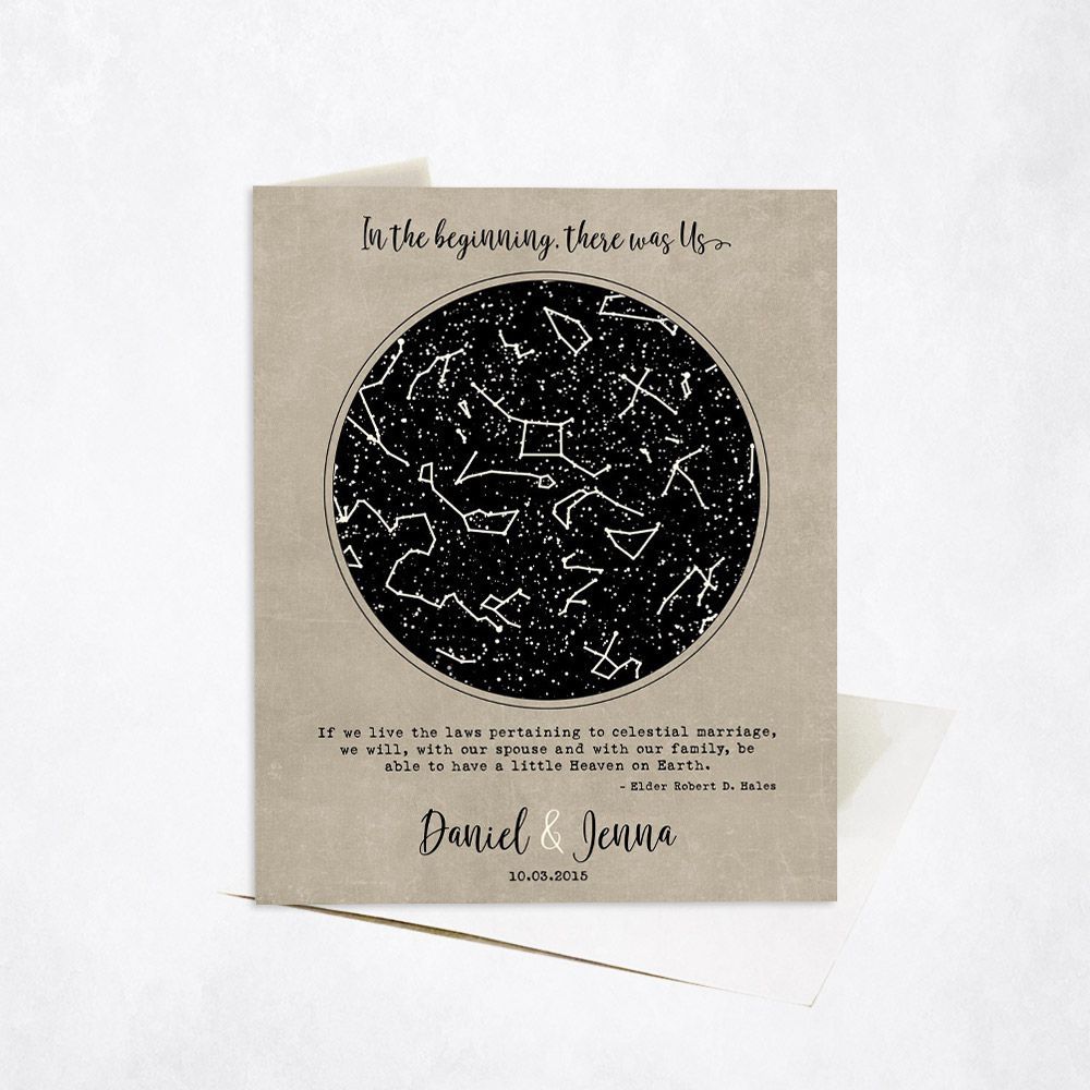 Star Map 10th Anniversary Card Gift for Couple C-1735