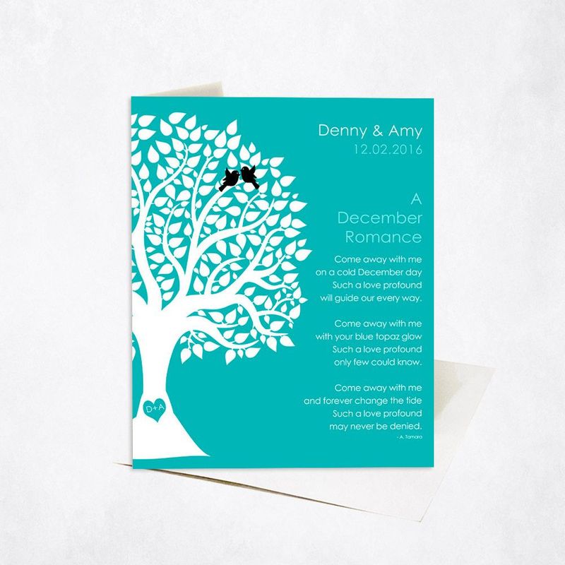 Half Tree Engagement Card Gift for Couple C-1712