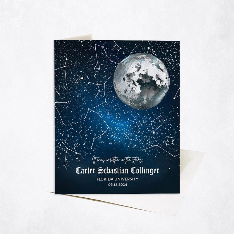 Moon and Star Map graduation Card Gift for Graduate C-1578