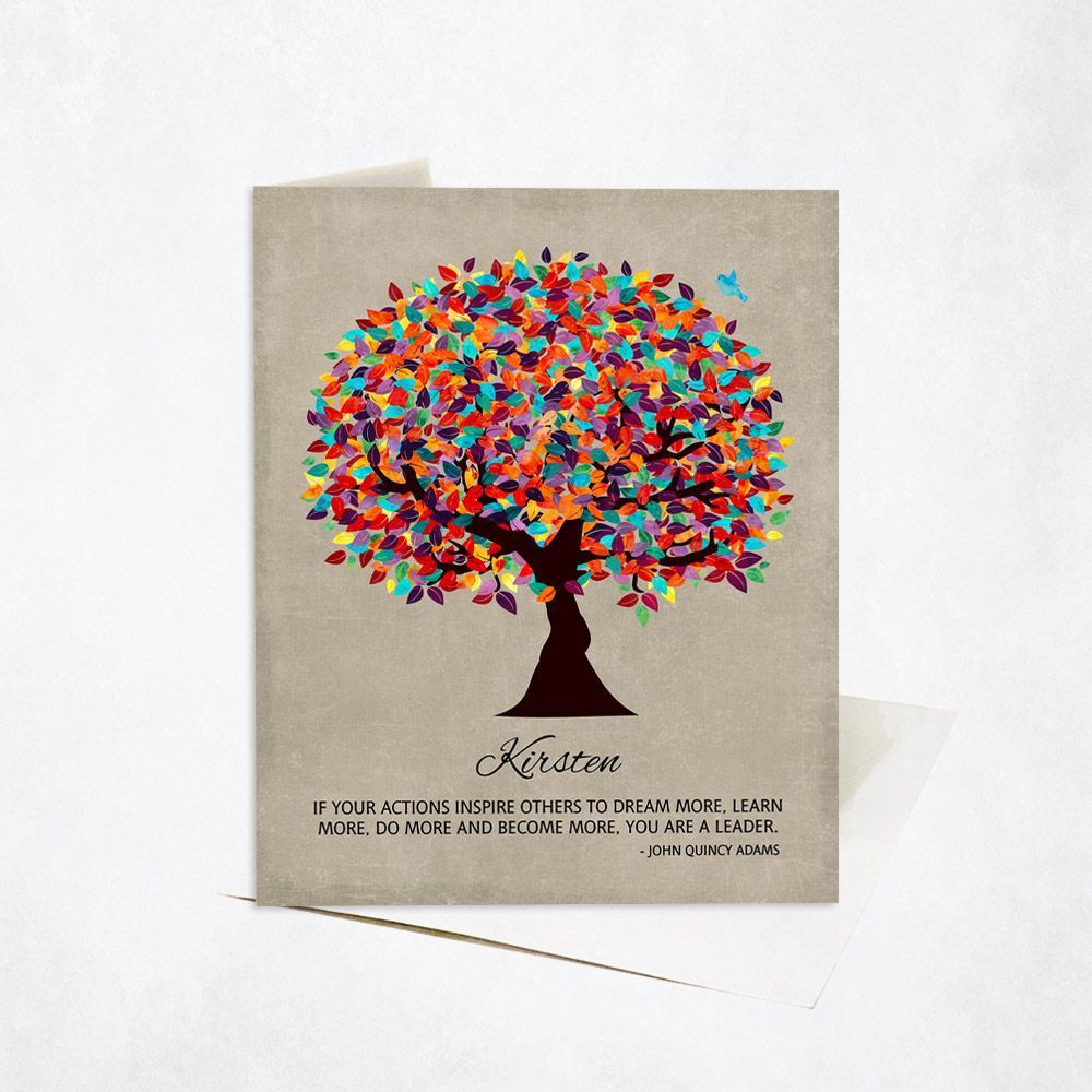 Colorful Spring Tree Leadership Appreciation Card Gift for Mentor C-1472