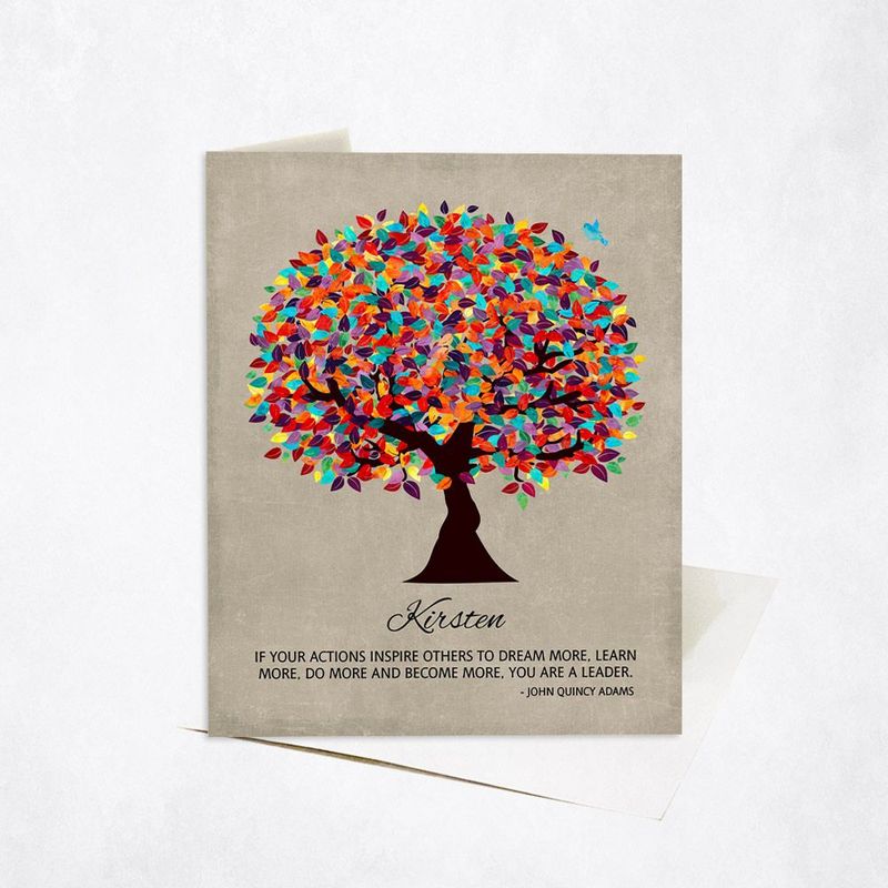 Colorful Spring Tree Leadership Appreciation Card Gift for Mentor C-1472