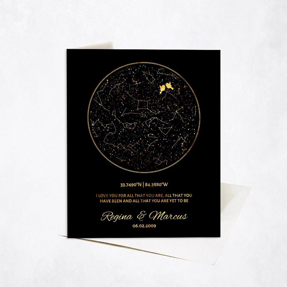 Star Map 50th Anniversary Card Gift for Couple C-1760