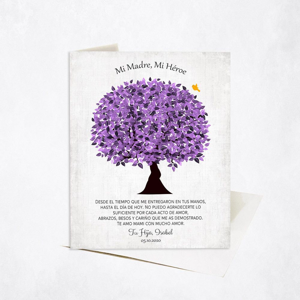 Violet Tree Family Stationery Card For Mom C-1549
