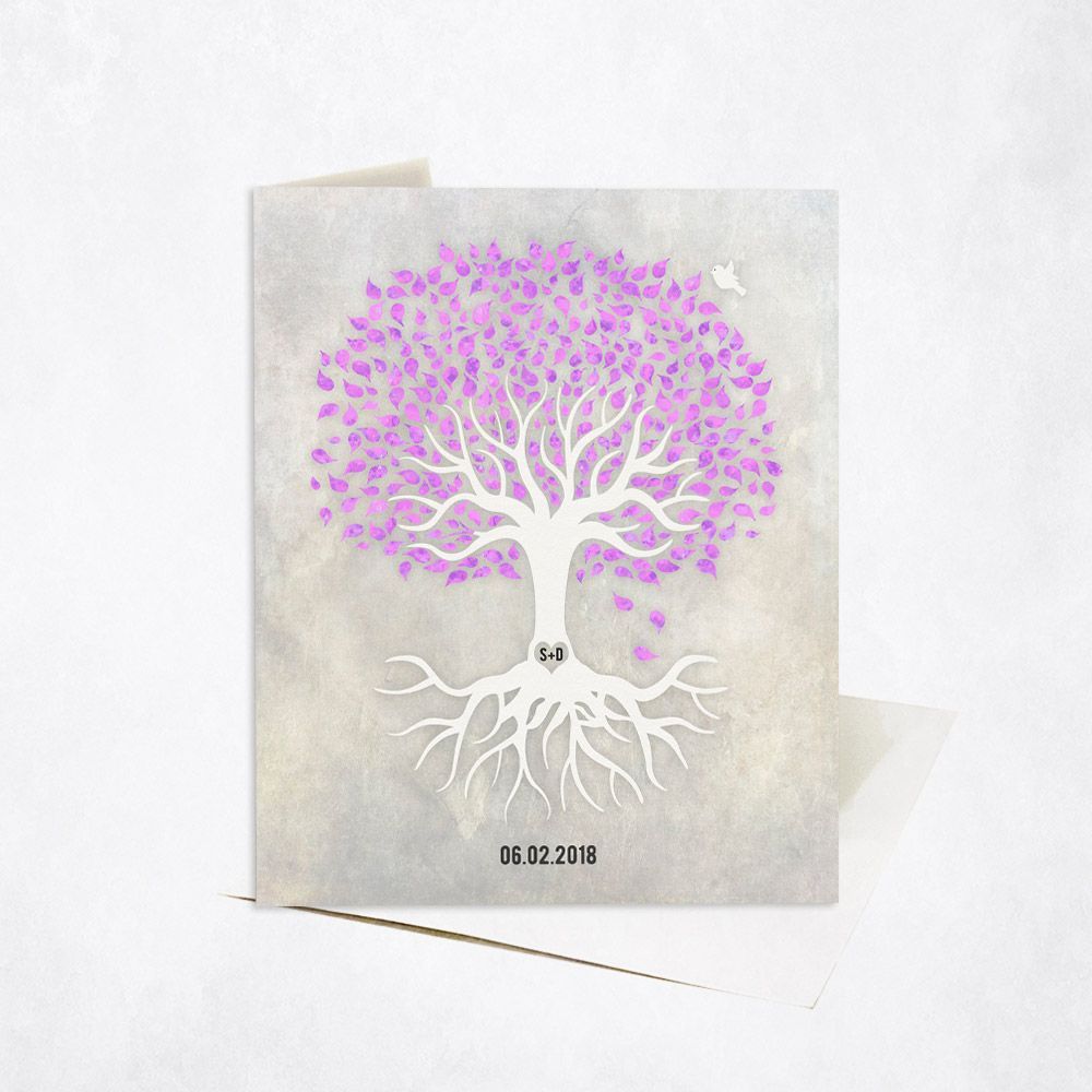 White Canopy Tree Anniversary Card Gift for Couple C-1539