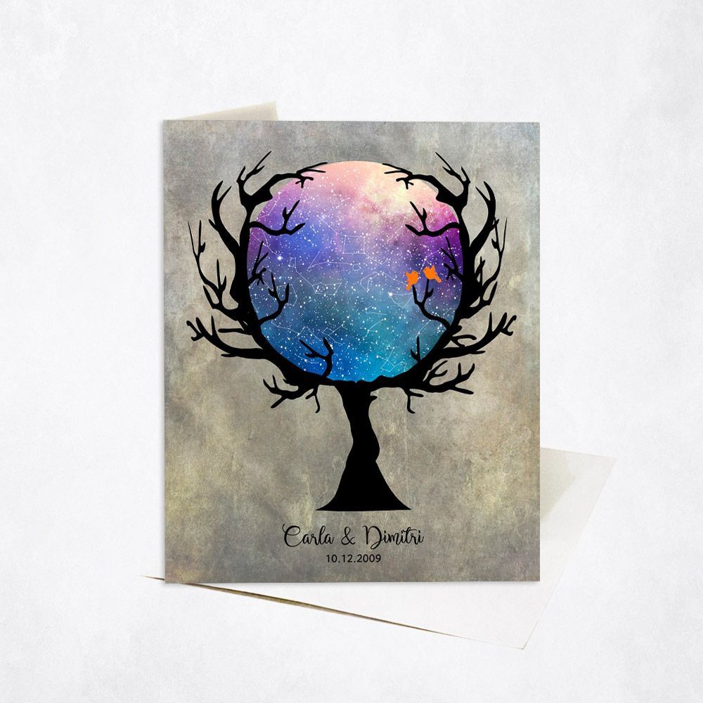 Star Map Anniversary Card Gift for Couple C-1756