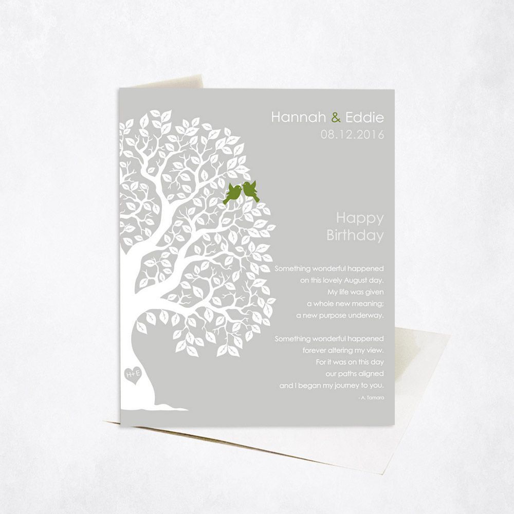 Half Artful Tree Spouse Birthday Card Gift for Spouse C-1720