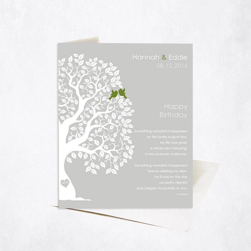 Half Artful Tree Spouse Birthday Card Gift for Spouse C-1720