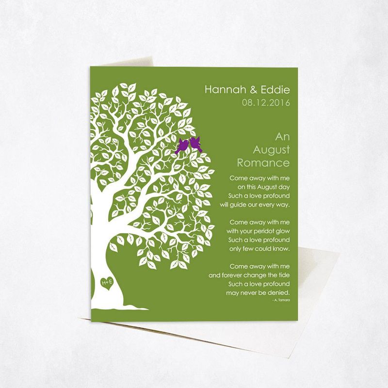 Half Artful Tree Engagement Card Gift for Couple C-1708